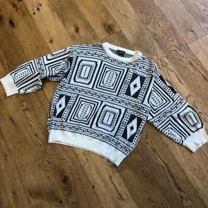 Vintage Mens Geometric  Ski Sweater